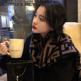 CHANEELR & KARITH围巾女2025新款冬季两用保暖加厚围脖高档披肩送女友轻奢新年礼物 棕色 宽度：65cm长度：180cm