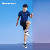 kawasaki/川崎运动休闲短袖T恤男子速干吸湿排汗运动服训练系列圆领上衣健身服 ST-K3043 深蓝 2XL 