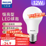 飞利浦（PHILIPS） led灯泡E27大螺口节能灯超大球泡吊灯暖灯饰护眼节能替换白炽灯 优视型|12W黄光|1300lm|1级能耗