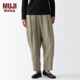 无印良品（MUJI）女式 亚麻 灯笼裤 裤子 长裤 休闲裤 萝卜裤 BEG09C2S 浅灰棕色 S(155/62A)
