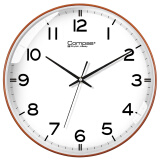 康巴丝（Compas）挂钟客厅钟表 简约石英钟表挂墙时钟 3294A 桤木白