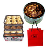聪明小熊（Congmingxiaoxiong）香港进口珍妮曲奇聪明小熊休闲零食薄脆片系列（会碎慎拍） 四味380g+夏果脆片255g共2盒