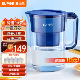 苏泊尔（SUPOR） 过滤净水器 家用滤水壶自来水过滤器净水壶自来水家用厨房净水器滤水器滤水壶 升级款UF03  1壶4芯