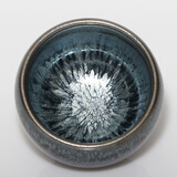 建缘天成 建盏茶杯名家百花盏手握禅定陶瓷杯子主人杯单杯茶盏 蓝百花手握杯（礼盒装）