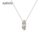 AJIDOU阿吉豆项链女小众设计女神百搭休闲简约精致银色颈链锁生日礼物女 银色 39cm 总长延长链6cm