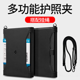 spigenuniversal Passport Holder保护套 多功能护照保护卡包皮夹套钱包高端出国旅行旅游收纳盒手机sim 护照夹黑色+挂绳黑色 防盗刷护照夹