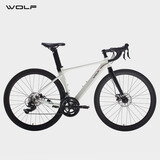 WOLF跑狼后浪Lite破风型公路自行车男女14速弯把铝合金学生公路车赛车 lite-贝壳白：禧玛诺 14速 480mm