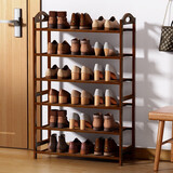 安尔雅鞋架门口楠竹宿舍寝室鞋架子多层鞋柜家用收纳置物架 6层60cm