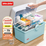 JEKO&JEKO家用药箱子家庭药品收纳箱儿童小药箱药品收纳盒医药箱出诊箱蓝色