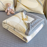 雅鹿夏天纯棉空调被夏凉被 A类100%全棉薄被子夏季被芯单人双人可水洗 名爵黄【双面全棉可机洗】 150x200cm【单件夏被】