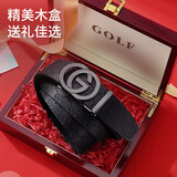 高尔夫（GOLF）男士皮带双面头层牛皮腰带男自动扣高档礼盒装中青年裤带