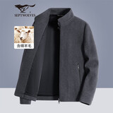 七匹狼外套男士冬季羊毛呢夹克男装商务休闲百搭时尚上衣保暖服饰