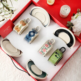 乐笙罗塞花园咖啡杯碟4杯礼盒套装下午茶杯情侣对杯新婚礼物节日乔迁 罗塞花园4杯碟+红礼盒