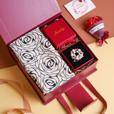 杭丝府丝巾礼盒团购伴手礼围巾披肩新年妈妈生日本命年女士礼物胸针暗夜