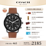 蔻驰（COACH）CRUISER系列 三眼计时多功能表盘 皮带石英表男表 14602612 礼物/送礼