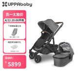 UPPAbaby CRUZ V2高景观婴儿推车双向 可坐可躺 易折叠 宝宝手推车 深灰-GREYSON【含睡篮】