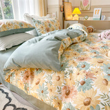 卡丝迪尔高端轻奢高级感纯棉床上四件套100%全棉学生宿舍三件套床笠款床品 M茶茶兔 【精梳全棉 更亲肤】 2.0m 床单款 四件套