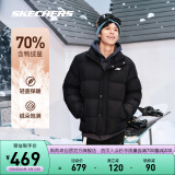 斯凯奇Skechers运动三防科技短款羽绒服男女耐脏冬季立领防风保暖外套