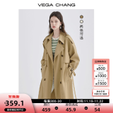 VEGA CHANG风衣女中长款2024春新款韩版收腰经典时尚外套ins潮 鹭茶色 M