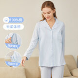 已朵月子服纯棉长袖产后哺乳孕妇睡衣女100%全棉开衫喂奶家居服套装