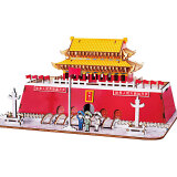 玩控 3d木质拼插立体拼图中国传统古代建筑拼装房子木制模型手工diy 天安门（升级款）