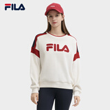 FILA斐乐时尚休闲宽松卫衣26秋季新款女款短款拼色复古舒适内搭