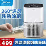 美的（Midea）空气净化器去烟味 房间抽烟除烟味除异味 室内家用棋牌室麻将馆办公室烧烤店净化机 小户型推荐【建议抽烟人数2】