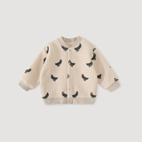 巴厘小猪宝宝外套初冬夹丝棉保暖婴幼儿上衣男女童冬装加厚秋 杏底香蕉 90 cm