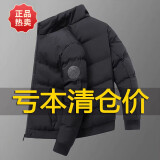保罗歌仕顿棉衣男外套立领羽棉绒服冬季休闲加厚保暖棉袄防寒宽松外套上衣 黑色 3XL