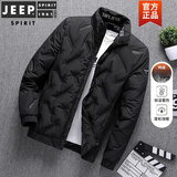 JEEP SPIRIT羽绒服男士秋冬季男装立领夹克防水轻薄保暖冬装 2016黑色 2XL 【150-165斤】