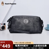 暇步士（Hush Puppies）男士手包轻奢高档品牌真皮商务手抓包2024新款头层牛皮双色手拿包 银灰色HA-1811711W-5813