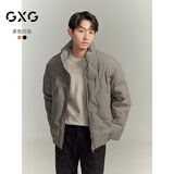 GXG男装休闲压印立领保暖短款羽绒服 卡其色 L