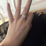 凡爱公主方形莫桑钻戒指女925银求婚结婚戒仿钻1克拉莫桑石显大闭口 D色莫桑石 1克拉 仅8号、9号、19号