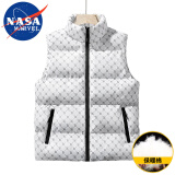 NASA MARVEL官方联名马甲男外套上衣男士冬季新款潮流防风宽松立领保暖男女款 A436-77777-01白色 3XL