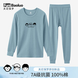 夫尼保罗【假日时光】纯棉秋衣男秋裤套装青年新品保暖内衣打底衬衣衬裤 头像浅蓝 175(XL)