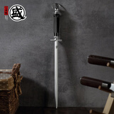 三本盛磨刀棒屠宰场专用磨刀棍磨刀器家用磨刀工具快速锋利细纹磨刀修刀 细纹磨刀棒：12寸【圆形】