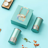 宣彩茶叶罐铁罐空罐金属罐茶叶包装通用白茶红茶毛尖碧螺春绿茶空盒 铁罐85(回归自然)绿中罐-1套