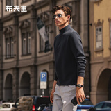 布先生热胆小高领加厚长袖打底白色T恤男春秋纯色打底衫上衣KT01878 【中高领】矿石灰 XL /180