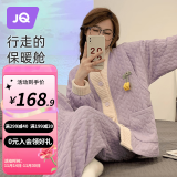 婧麒空气棉月子服秋冬季孕妇睡衣套装产后喂奶哺乳产妇家居服 紫色空气层-Jyz81935 L（适合90_115斤）