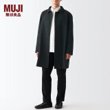 无印良品（MUJI）男式 羊毛混 短外套 短款毛呢呢子大衣男士 男款冬季 ADF01C2A 深灰色 XL 180/104A