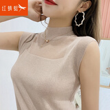 红蜻蜓 T恤女2025夏季女装韩版新款时尚百搭修身无袖背心打底衫女上衣衬 驼色 均码