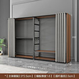 柏维棠开放式衣架衣柜卧室落地金属挂衣架轻衣帽间组合衣帽架衣帽间全套 A款+侧板+帘子223