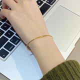 Brangdy原创经典百搭纯手工镀18k金色手镯女小众设计简约极细2mm送女友礼 2mm光面素圈手镯内径55mm