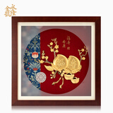 永隆金号松龄鹤寿长辈祝寿生日贺寿礼物送老人家寿辰金箔画礼品激光刻字 30*30CM福寿双全