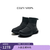 COZY STEPS可至男女款冬季COZYLOOP太空鞋羊皮毛一体厚底保暖防寒羊毛雪地靴 曜石黑（8111） 39