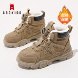 ABC KIDS儿童鞋二棉冬季加绒高帮男女童棉鞋保暖青大童运动鞋3874PY卡其37