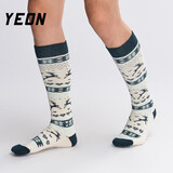 YEON成人滑雪袜青少年加厚保暖含羊毛精梳棉毛巾袜骑行袜子