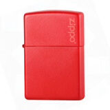 ZIPPO打火机美国之宝正版 年货黑白红蓝粉色芝宝进口原装哑漆标志刻字 233ZL红色