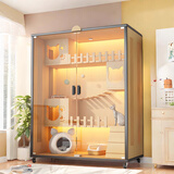 临霄猫别墅带厕所一体家用猫爬架笼子超大实木质柜子透明猫屋全景猫窝 黑色长60高60cm无门款 送货入户自行安装（自备电钻）