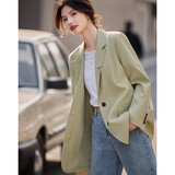 德玛纳【莫兰迪系列】春秋不规则西装领小个子商务通勤气质女式西装外套